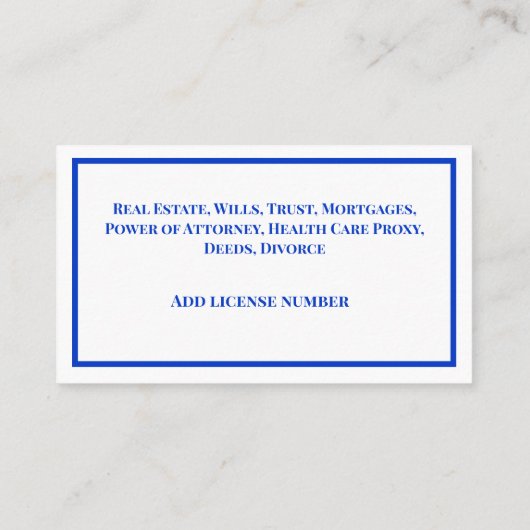 エレガント公証人ローン署名業者の縁ど金ゴールド 名刺 (裏面)