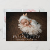 エレガント写ユニセックス真生まれたばかりのベビー 案内状 (正面/裏面)