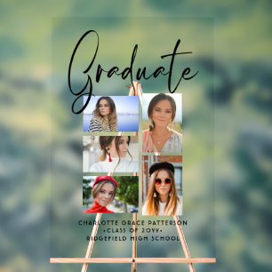 エレガント写数々の真卒業生 アクリルサイン