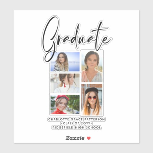 エレガント写数々の真卒業生 シール (シート)