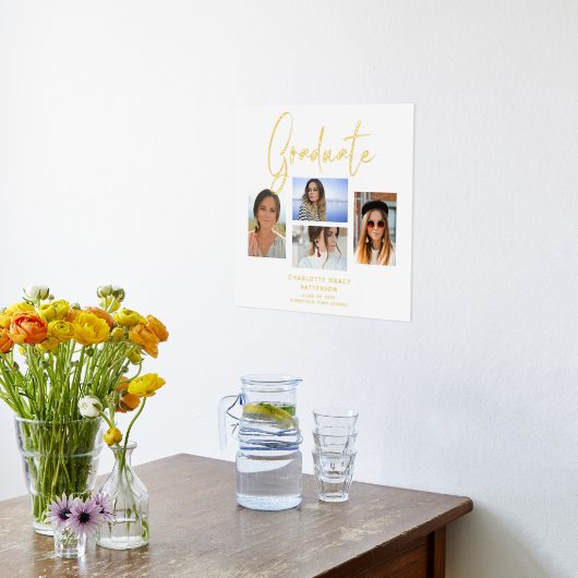 エレガント写数々の真卒業生 箔ポスター (レイダウン (キッチン))