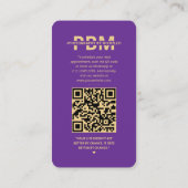 エレガント写王室の真パープルモダン 名刺 (裏面)