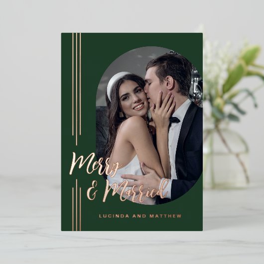 エレガント写真とス結婚したクリプトメリー 箔シーズンカード (立ち正面)