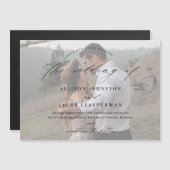 エレガント写真のスクリプ結婚ト マグネット招待状 (正面/裏面)