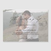 エレガント写真のスクリプ結婚ト マグネット招待状 (正面)