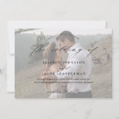 エレガント写真のスクリプ結婚ト 招待状 (正面)