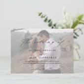 エレガント写真のスクリプ結婚ト 招待状 (スタンド正面)