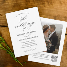 エレガント写真のスクリプ結婚ト 招待状