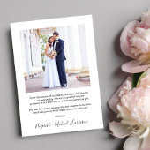 エレガント写真の愛と感謝の結婚言葉 サンキューカード