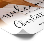 エレガント写真の結婚ようこそ記号 ポスター (角)