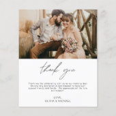 エレガント写真の結婚サンキューカード (裏面)