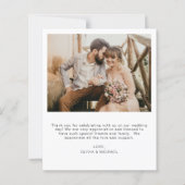 エレガント写真の結婚サンキューカード (裏面)