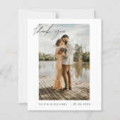 エレガント写真の結婚サンキューカード (正面)