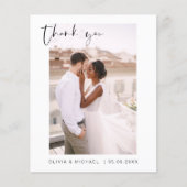 エレガント写真の結婚サンキューカード (正面)