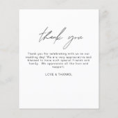 エレガント写真の結婚サンキューカード (裏面)
