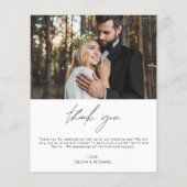 エレガント写真の結婚サンキューカード (裏面)