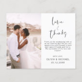 エレガント写真の結婚サンキューカード (正面)