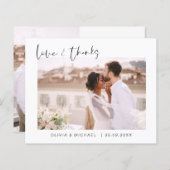 エレガント写真の結婚サンキューカード (正面/裏面)