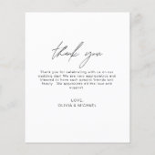 エレガント写真の結婚サンキューカード (裏面)