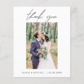 エレガント写真の結婚サンキューカード (正面)