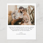 エレガント写真の結婚サンキューカード (裏面)
