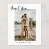 エレガント写真の結婚サンキューカード (正面)