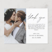 エレガント写真の結婚サンキューカード (正面)