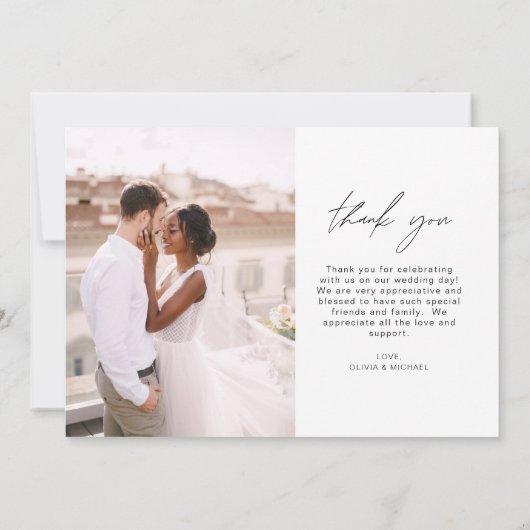 エレガント写真の結婚サンキューカード サンキューカード (裏面)