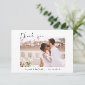 エレガント写真の結婚サンキューカード サンキューカード (スタンド正面)