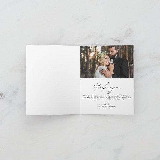 エレガント写真の結婚サンキューカード サンキューカード (内部)