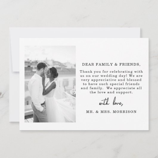 エレガント写真の結婚サンキューカード サンキューカード (裏面)