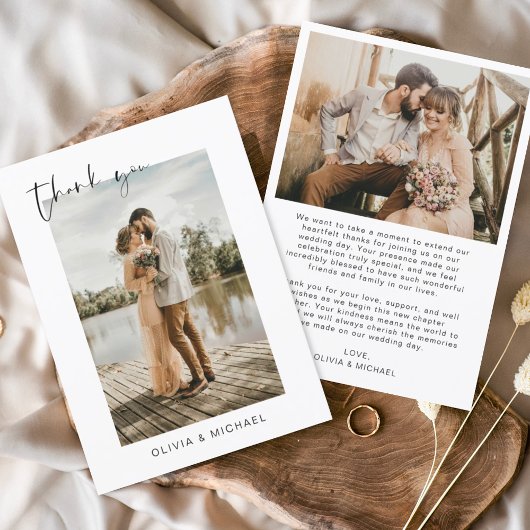 エレガント写真の結婚サンキューカード サンキューカード