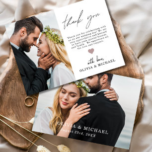 エレガント写真の結婚サンキューカード サンキューカード