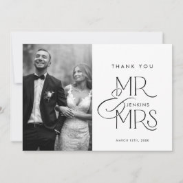 エレガント写真の結婚サンキューカード サンキューカード