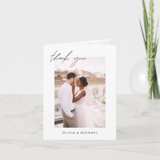 エレガント写真の結婚サンキューカード サンキューカード (正面)