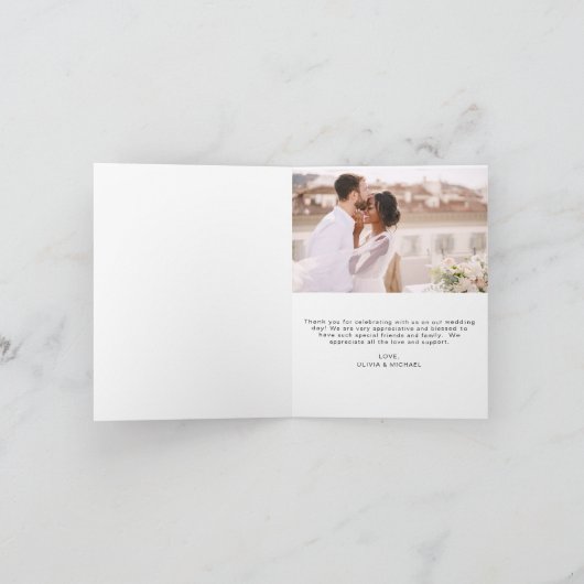 エレガント写真の結婚サンキューカード サンキューカード (内部)