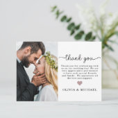 エレガント写真の結婚サンキューカード サンキューカード (スタンド正面)