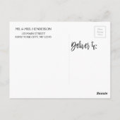 エレガント写真の結婚サンキューカード ポストカード (裏面)