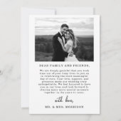 エレガント写真の結婚サンキューカード 招待状 (裏面)