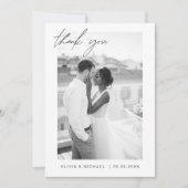 エレガント写真の結婚サンキューカード 招待状 (正面)