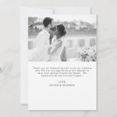 エレガント写真の結婚サンキューカード 招待状 (裏面)