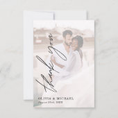 エレガント写真の結婚サンキューカード 招待状 (正面)