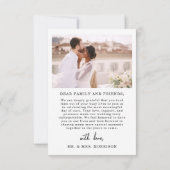 エレガント写真の結婚サンキューカード 招待状 (裏面)