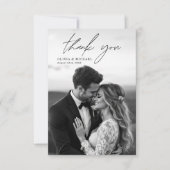 エレガント写真の結婚サンキューカード 招待状 (正面)