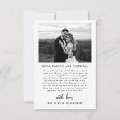 エレガント写真の結婚サンキューカード 招待状 (裏面)