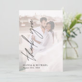 エレガント写真の結婚サンキューカード 招待状 (スタンド正面)