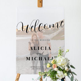 エレガント写真の結婚歓迎の看板ポスター ポスター
