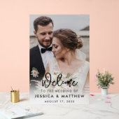 エレガント写真の結婚歓迎 アクリルサイン (ウェディング)