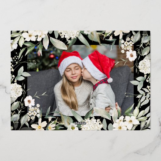 エレガント写真を追加実在 箔シーズンカード (裏面)