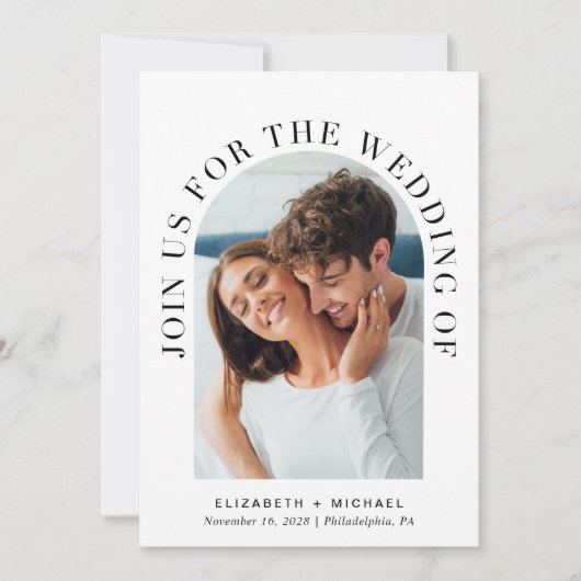 エレガント写真ア結婚ーチ 招待状 (正面)